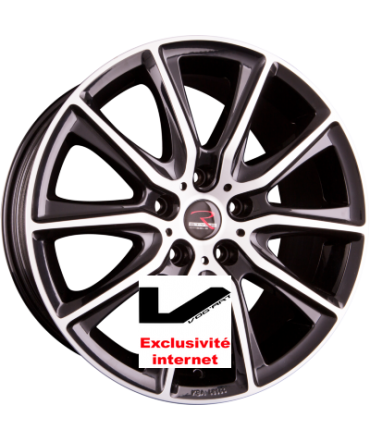 4 jantes R STYLE WHEELS SR13 Black Front Polished