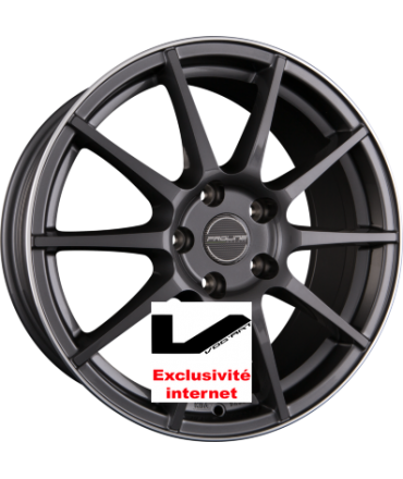 4 jantes ProLine Wheels UX100 Grey Rim Polished (GRP)