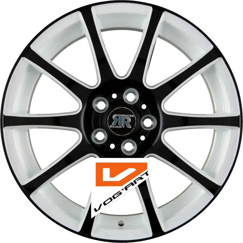 4 Jantes RACER WHEELS AXIS White Machined Face Black 16″ | Jantes alu design by Vog'Art