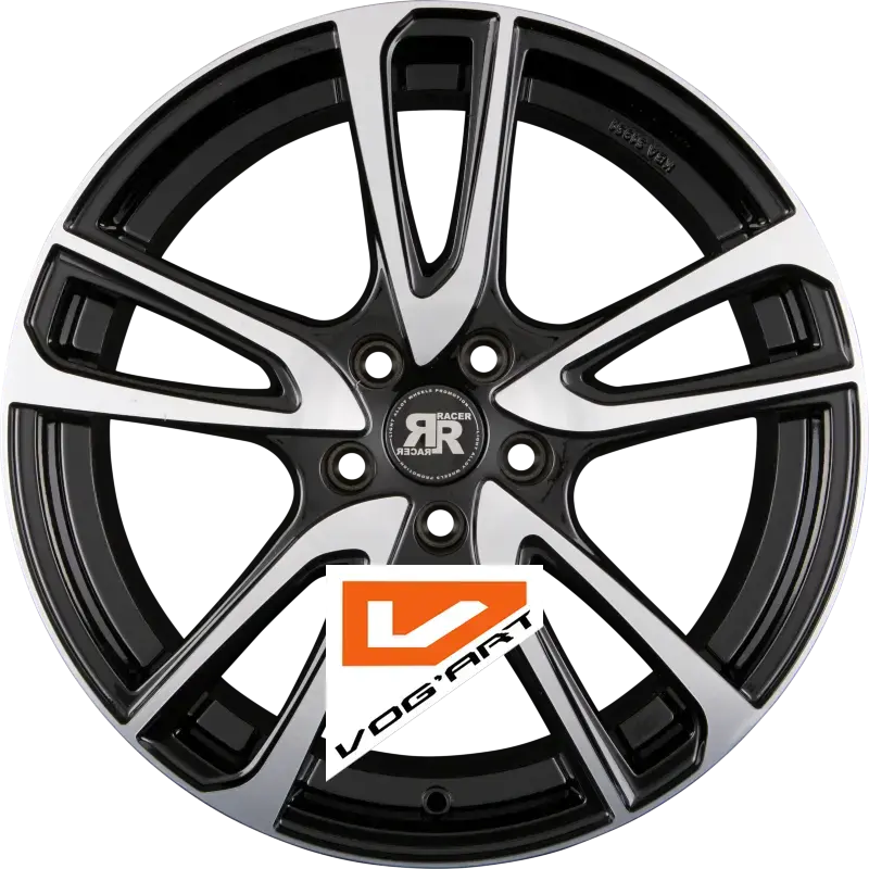 4 Jantes RACER WHEELS WAVE Gloss Black Machined Face 16″ | Jantes alu design by Vog'Art