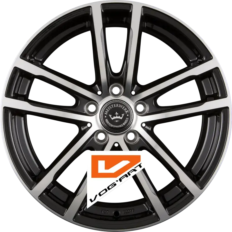 4 Jantes MEISTERWERK WHEELS MW15 Black Polished (BKF) 17″ | Jantes alu design by Vog'Art