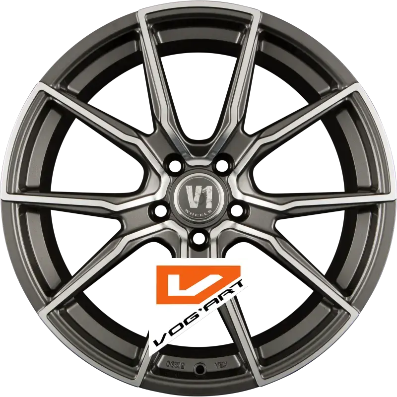 4 Jantes V1 Wheels V1 Daytona Grau Hochglanzpoliert DGP+ 19″ | Jantes alu design by Vog'Art