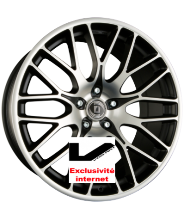 4 jantes DIEWE WHEELS FINA NERO MACHINED - Schwarz Matt Frontpoliert