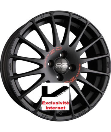 4 jantes OZ SUPERTURISMO GT Matt Black + Red Lettering