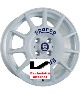 4 jantes SPARCO TERRA White + Blue Lettering