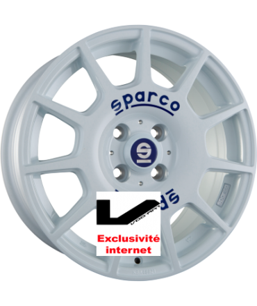 4 jantes SPARCO TERRA White + Blue Lettering