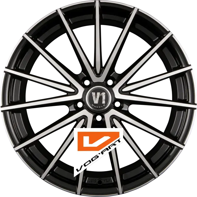 4 Jantes V1 Wheels V2 Schwarz Front Poliert SP+ 18″ | Jantes alu design by Vog'Art