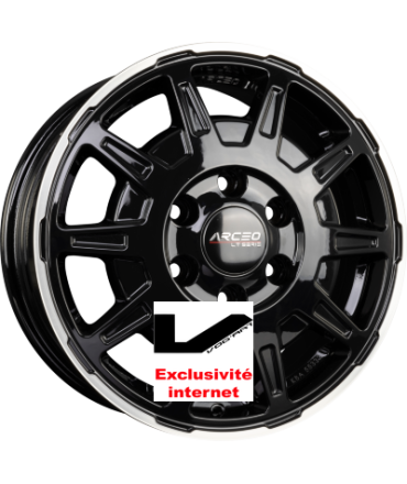 4 Jantes ARCEO WHEELS LT-01 Black Lip Diamond