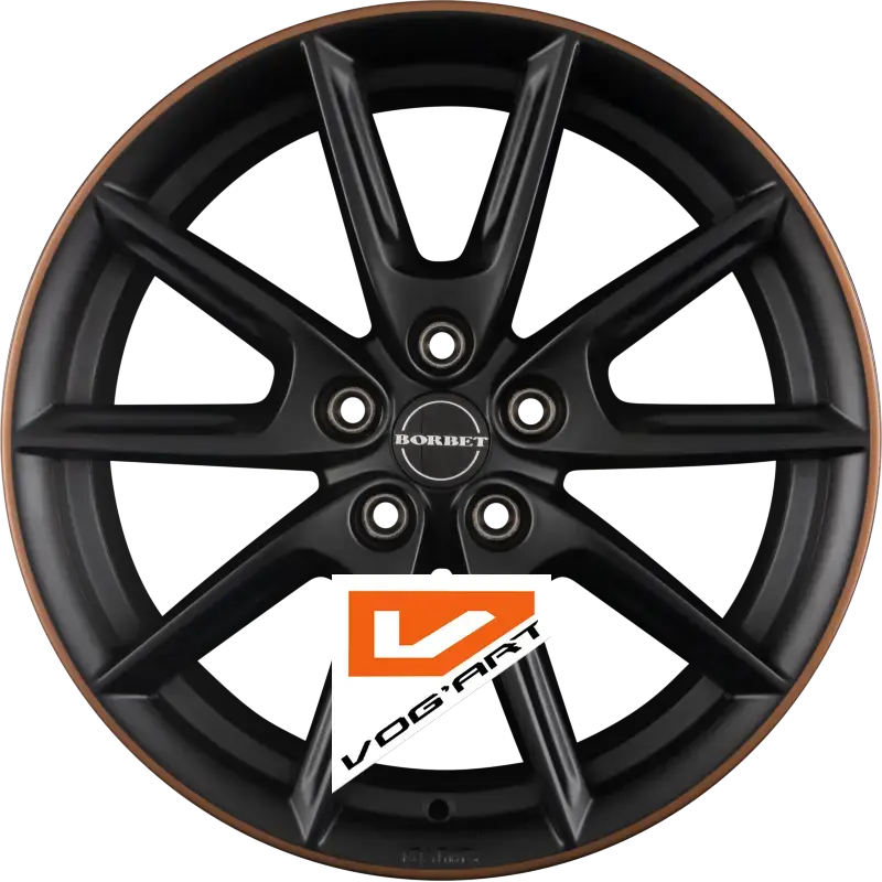 4 Jantes BORBET LX Black Matt Rim Copper 18″ | Jantes alu design by Vog'Art