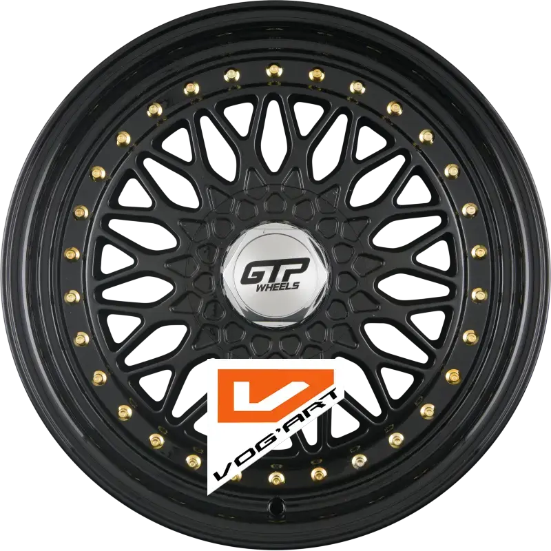 4 Jantes GTP WHEELS GTP 072 Schwarz Goldene Zierschrauben 17″ | Jantes alu design by Vog'Art