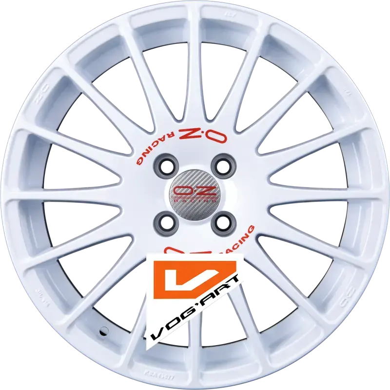 4 Jantes OZ SUPERTURISMO WRC Race White + Red Lettering 16″ | Jantes alu design by Vog'Art