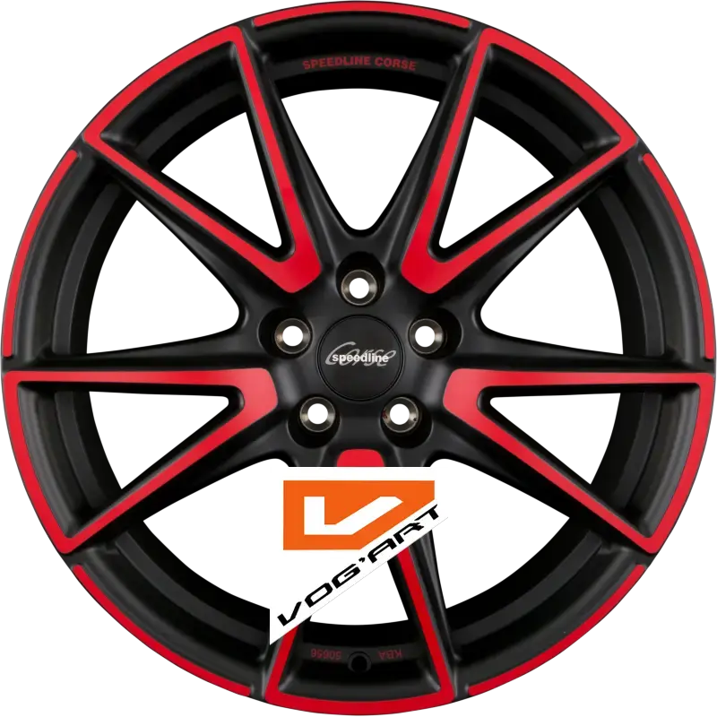 4 Jantes SPEEDLINE CORSE SL6 VETTORE MCR - Jetblack-Matt-Red Spoke 19″ | Jantes alu design by Vog'Art