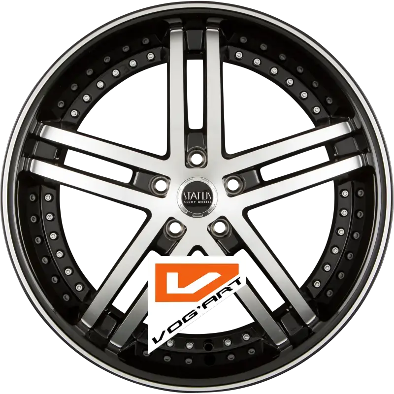 4 Jantes STATUS ALLOY WHEELS KNIGHT-5 Black Machined 20″ | Jantes alu design by Vog'Art